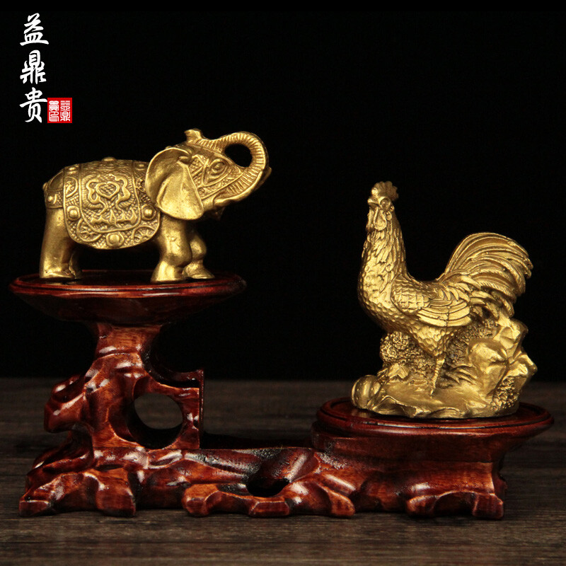 益鼎貴2017雞年十二生肖屬牛吉祥物吉象采珠純銅擺件 傳統(tǒng)工藝與吉祥寓意的完美融合